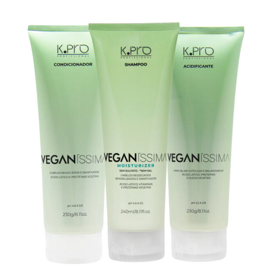 K.Pro Kit Trio Veganíssima Shampoo Moisturizer + Condicionador + Acidificante