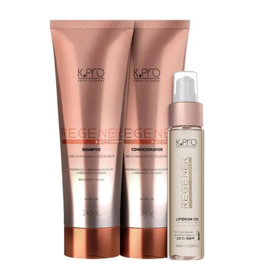 K.Pro Kit Trio Regenér Shampoo + Condicionador + Lipidium Oil