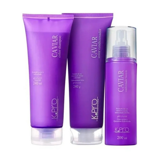 K.Pro Kit Trio Caviar Color Shampoo + Condicionador + Leave-in