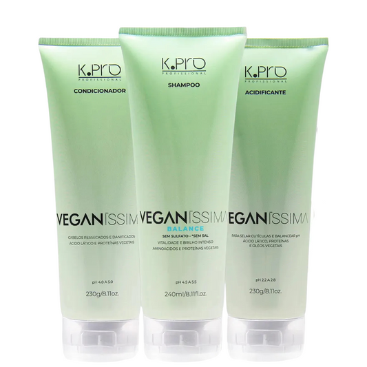 K.Pro Kit Trio Veganíssima Shampoo Balance + Condicionador + Acidificante